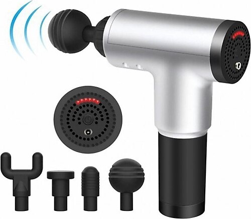 Masstech 4 Başlıklı Titreşimli Yoğurmalı 6 Fonksiyonlu Sporcu Masaj Tabancası
