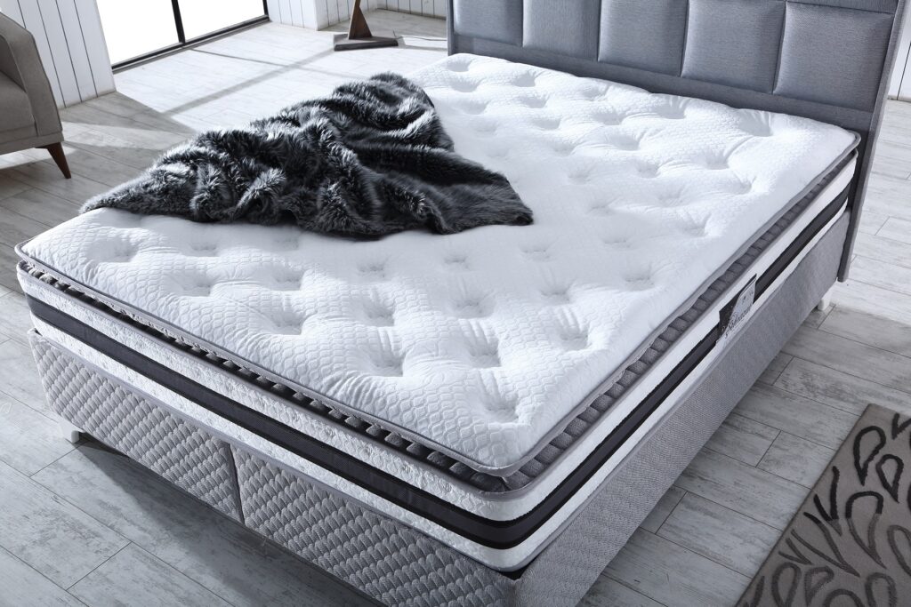 Royal Lüks Bedding Tavşan Tüyü Kumaş Full Ortopedik Pedli Yaylı Yatak