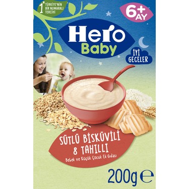 Hero Baby Sütlü Bisküvili 8 Tahıllı Kaşık Mama