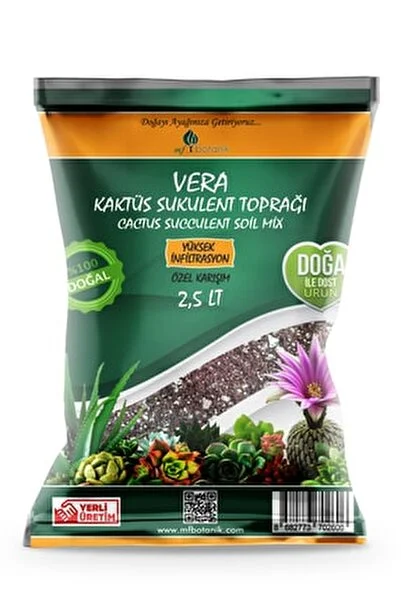 MF Botanik Kaktüs Sukulent Toprağı 2.5 Litre - Teraryum İçin Uygun Toprak