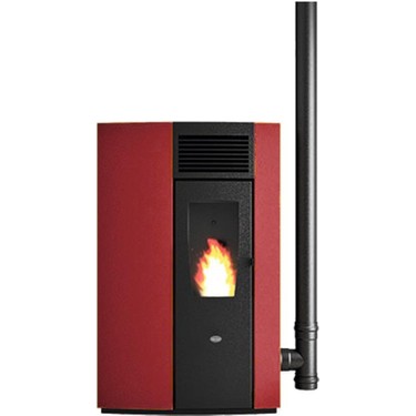 Perla Kırmızı Pelet Sobası 7,5 kW Fanlı