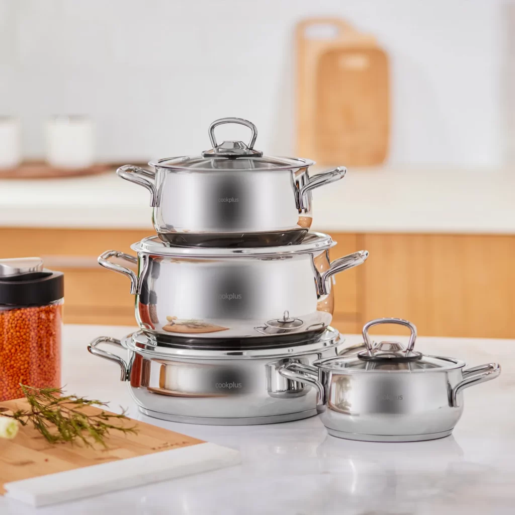 Cookplus Heybeli 8 Parça Çelik Tencere Seti