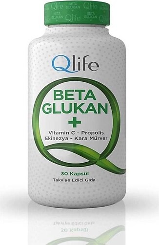 Qlife Beta Glukan Vitamin C - Çinko - Kara Mürver