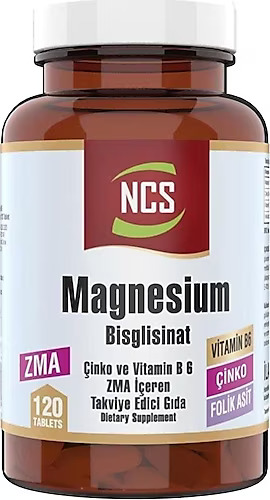 Ncs Zma Magnesium Bisglisinat Vitamin B6 Folik Asit 60 Tablet