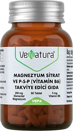 Venatura Magnezyum (Bisglisinat+Sitrat) ve P5P (Vitamin B6)