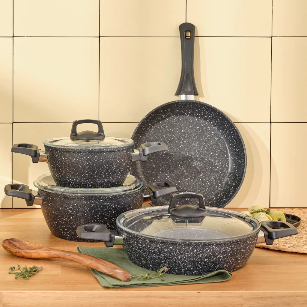 Emsan Oasis-S Blue Star 7 Parça Granit Tencere Set