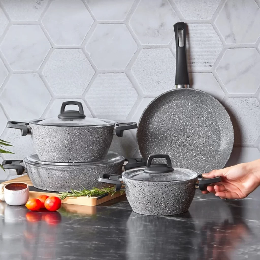 Karaca Gris Bio Granit 7 Parça Tencere Seti