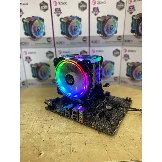 Zoko Ice-5 2x12cm Auto Rainbow Fanlı Rgb Led Board Kule İşlemci Fan